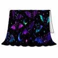 thumbnail image 2 of Whimsical Nocturnal Bat Celestial Stars Design, Playful Celestial Art Scene, Warm Flannel Blanket for Living Room and Bedroom, Celestial Art Lovers Housewarming Gift, Fantasy Home Decor, 2 of 8