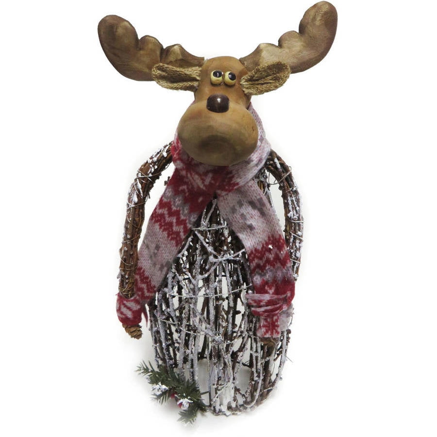 Holiday Time Christmas Decor 12" Standing Moose Decor