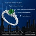 thumbnail image 2 of Gem Stone King 925 Sterling Silver Green Simulated Emerald and White Topaz Ring for Women (0.92 Cttw, Oval 6X4MM, Available in Size 5, 6, 7, 8, 9), 2 of 5