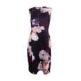 thumbnail image 2 of Calvin Klein Women's Petite Floral-Print Scuba Sheath Dress (12P, Red Multi), 2 of 2