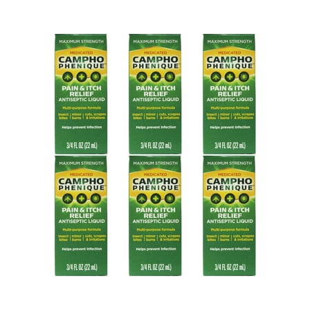6 Pack - Campho-Phenique Pain & Itch Relief Antiseptic Liquid 0.75 oz