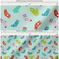 thumbnail image 2 of Soimoi Green Cotton Cambric Fabric Socks & Gloves Folk Art Fabric Prints By Yard 42 Inch Wide, 2 of 7