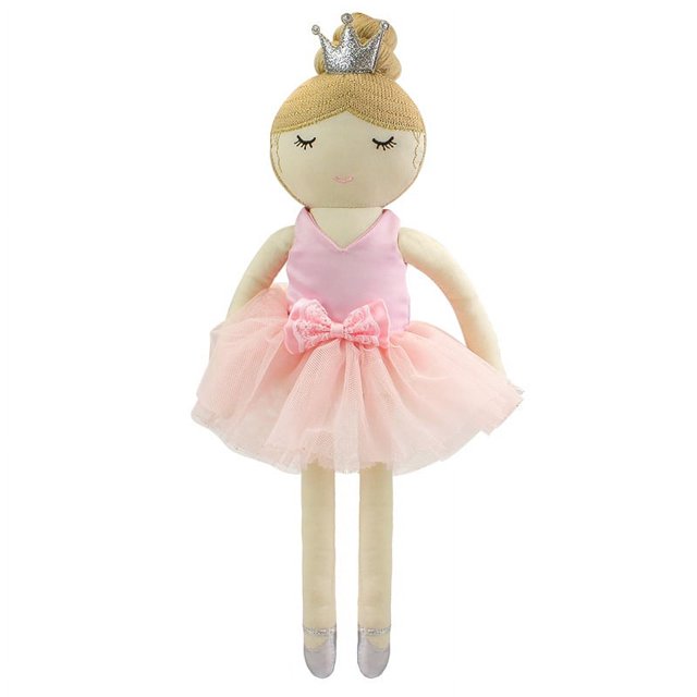 Muñeca de muñeca de trapo para niña, muñeca de apaciguamiento linda, muñeca de princesa, muñeca de Navidad, juguete de peluche, bailarina rosa (30 cm)