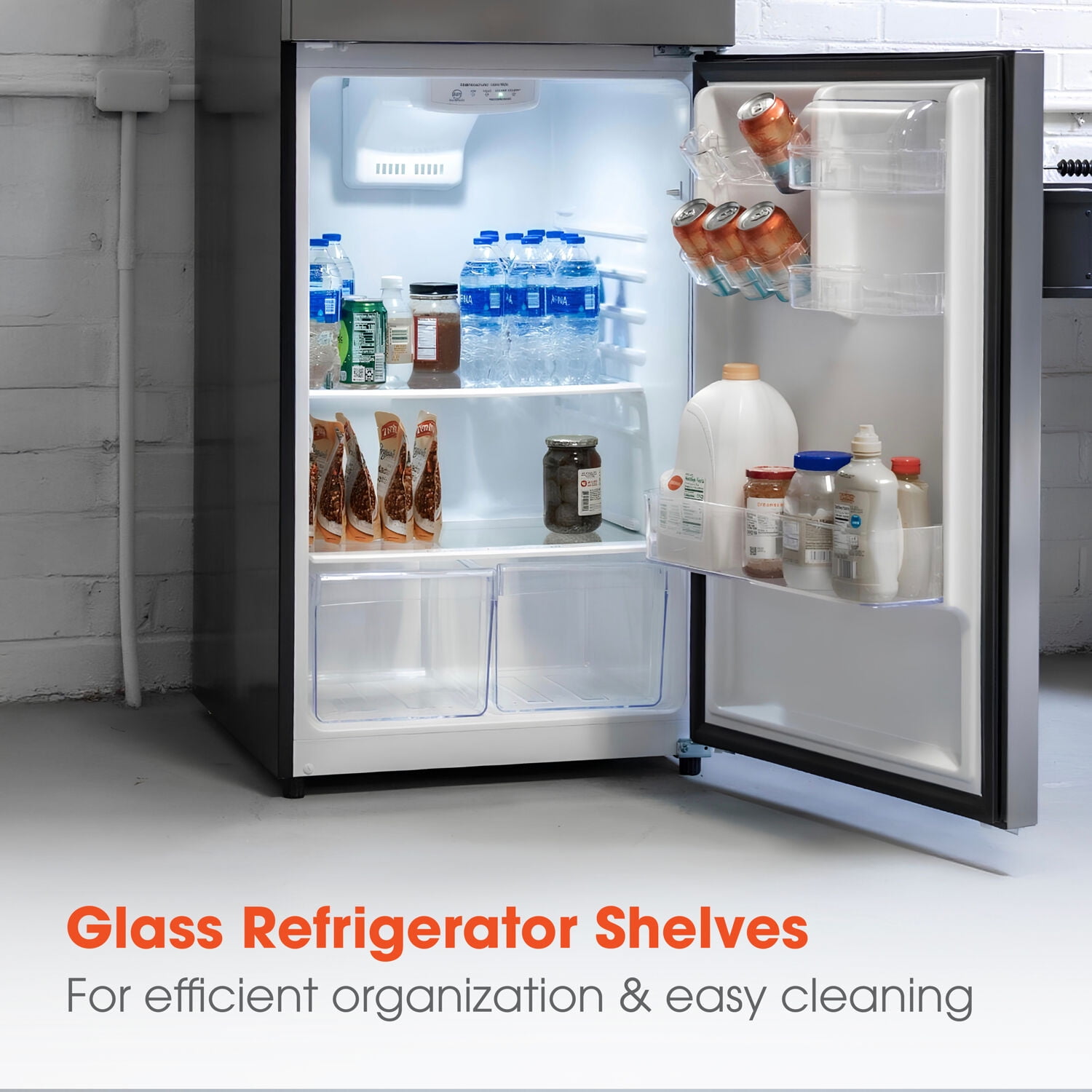 Magic Chef 10.1-cu. ft. Refrigerator with Top Freezer in Platinum Steel