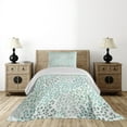 thumbnail image 3 of Ambesonne Nature Quilted Coverlet 2 Pcs, Leaf Braches Pattern, Twin Size, Sage Green Turquoise, 3 of 5