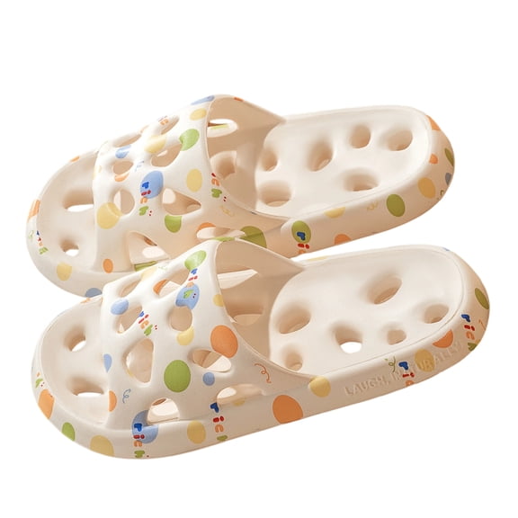 Willtoo Women Slides Sandals Hollow Hole Printed Non-Slip House Slippers Casual Platform Beach Sandals Bathroom Slides Shower Shoes
