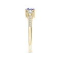 thumbnail image 3 of ANGARA Natural Prong Set Tanzanite and Diamond Three Stone Engagement Ring in 14K Yellow Gold for Women (Size-5mm) | December Birthstone, Anniversary, Jewelry Gift for Women | Natural Tanzanite Ring, 3 of 10