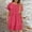 Hot Pink, variant on Plus Size Summer Dresses Sevevn Fashion Women's Plus Size Casual Solid Short Sleeved Round Neck Dress