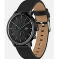 thumbnail image 2 of LACOSTE 2011177 REPLAY BLACK CHRONOGRAPH DIAL BLACK LEATHER STRAP MENS WATCH, 2 of 4