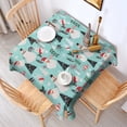 thumbnail image 2 of Blue Christmas Santa and Snowman Pattern Square Tablecloth,Waterproof Square Table Cover,Wipeable Spillproof Washable Table Cover for Home Kitchen Party Decor 42"X42"(107x107cm), 2 of 6