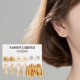 thumbnail image 4 of LYMAYTER Geometric Earrings Set 6 Pairs Geometric Faux Pearl Hoop Earrings - Fashionable, Dangle, 4 of 7