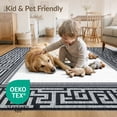 thumbnail image 4 of ODIKA 8'x10' Washable Area Rug Greek Bordered Key Meander Frame Mythology Border Interlocking for King Size Bedroom Under Bed, Master Suite, Non-Shedding, Easy Care, 4 of 7