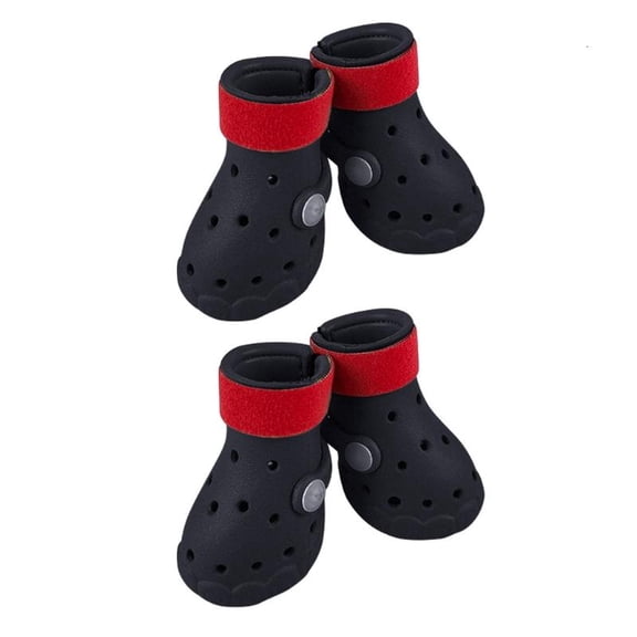 Dog Shoes 4 Pack, Pet Feet Cover with Open-Hole Upper and Ankle Wrap, City Wear, Yard Wear, and Park Use Shoe Set