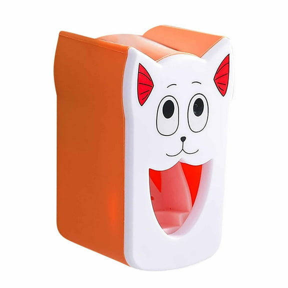 Home Edit Storage LAWOR Idler Automatic Toothpaste Squeezing Artifact Toilet Toiletries Punch Free Children'S Cartoon Toothpaste Squeezing Device Orange O6768