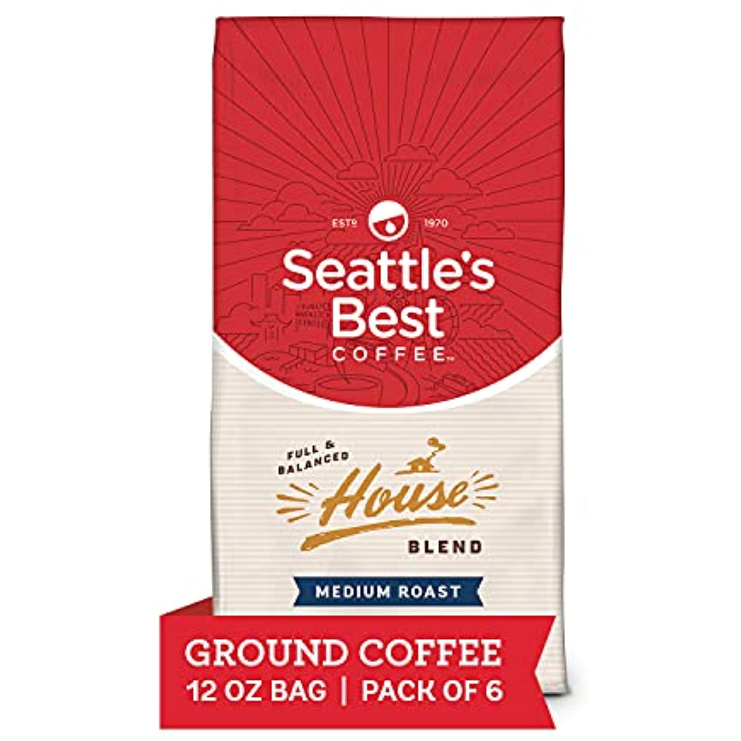 Seattles Best Coffee House Blend Medium Roast Ground Coffee 12 Ounce