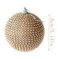 thumbnail image 4 of Rhinestone Pearl Christmas Ball Ornament Style E 3.15 in Hanging Xmas Tree Decor, 4 of 8