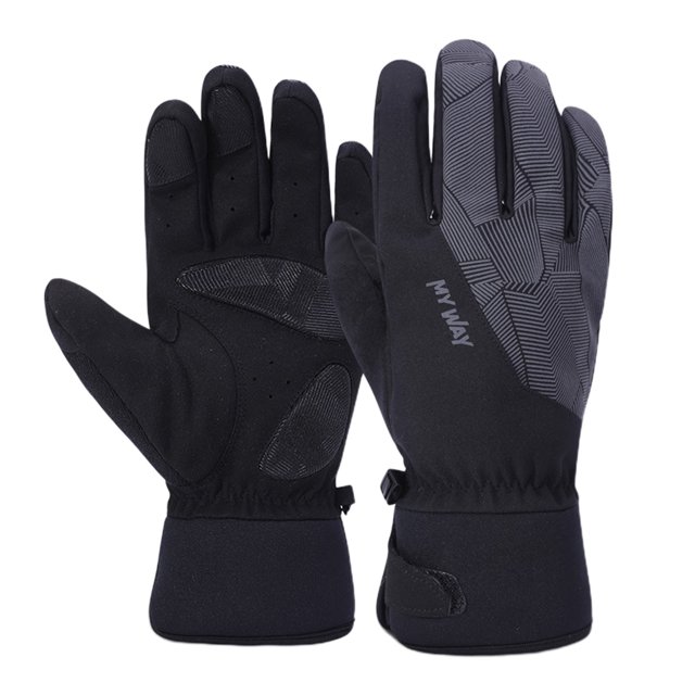 Gants de Moto Noirs à Écran Tactile pour la Conduite, le Ski, la Course, Motocross, Largeur de Paume 9.5-10Cm, Rembourrage Protecteur Chaud, Articulations Flexibles, une Paire, Design Unisexe