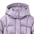 thumbnail image 3 of Jalioing Girls Winter Coat Fashion Plain Long Sleeve Zip Up Puffer Jacket Toddler Kids Thermal Thick Outerwear with Pocket, 3 of 7