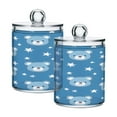 thumbnail image 2 of 4 Pack Baby Bear Face and Star Qtip Holder Dispenser Clear Plastic Storage Apothecary Jars for Cotton Swabs Balls Pads Floss, 2 of 7
