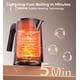 thumbnail image 3 of Hervidor eléctrico de 1,0 L, 1200 W, 7 ajustes de temperatura, 4 horas de mantenimiento caliente, hervidor de té eléctrico de acero inoxidable de ebullición rápida, caldera de agua de 120 V con apagad, 3 of 9