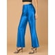 thumbnail image 4 of INSPIRE CHIC Pantalón palazzo acampanado con pierna ancha y cintura alta con brillo brillante metálico fiesta para mujer Azul XL, 4 of 6