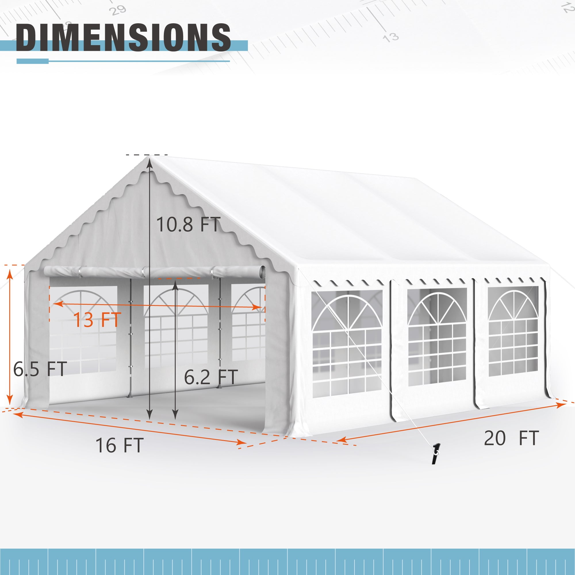 Location PCV Tente Chapiteau - 6mx3m