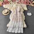 thumbnail image 2 of Vestido de tirantes finos para mujer, traje de encaje ahuecado con un hombro al descubierto para vacaciones en la playa, novedad de verano 2024, 2 of 5