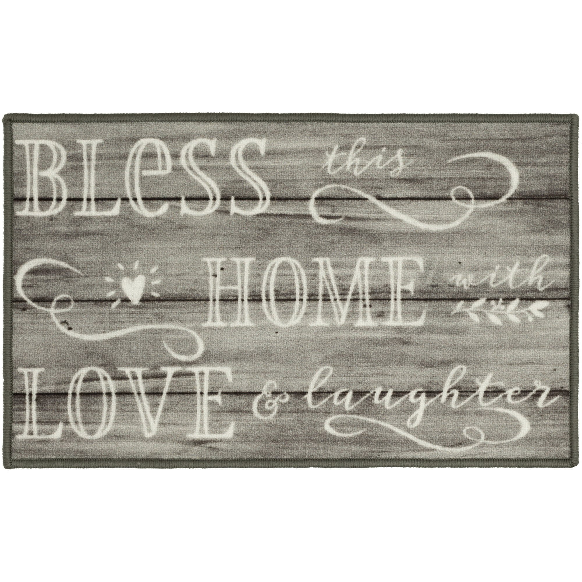 Mainstays Bless Home Wood-Inspired Indoor Accent Rug, Gray, 18 in x 30 in