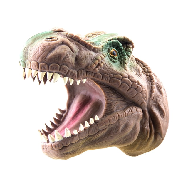 MasteelfCA 1PC Dinosaur Hand Puppet Model Toy Tyrannosaurus Head Hand Puppet Funny Cosplay Dinosaur Hand Puppet Toy Realistic Hand Puppet Toy for Kids Adults Playing Brown