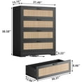 thumbnail image 2 of 4 Drawer Dresser for Bedroom, Rattan Chest of Dressers, Modern Wood Tall Dresser with Power Outlets, Drawer Organizer Unit with Metal Handle for Living Room Closet Hallway Entryway, 2 of 8