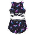 thumbnail image 4 of Yeahdor Girls 2Pcs Leaves Prints Rash Guard Juniors Cross Sash Tops with Shorts Swimsuit Black Horse 10, 4 of 7