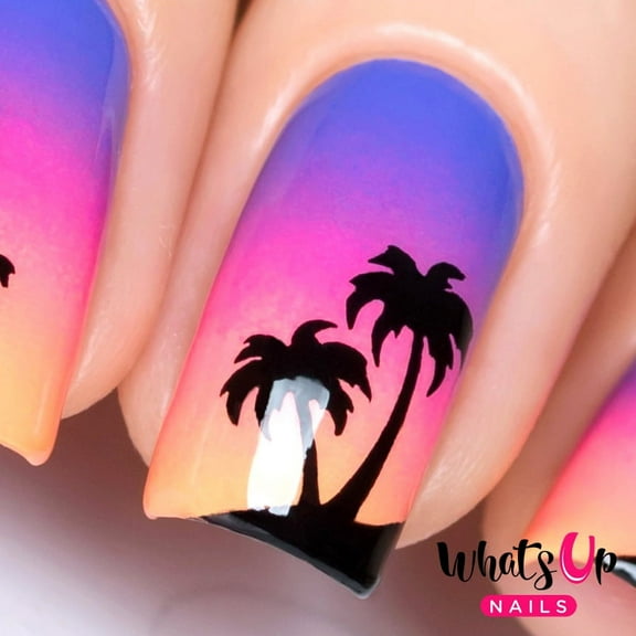 Whats Up Nails - Palm Vinyl Stencils Nail Art Design