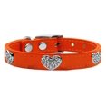 thumbnail image 2 of Crystal Heart Genuine Leather Dog Collar Orange 12, 2 of 3