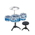 thumbnail image 2 of TOPRenddon Kids Drum Set with Light Music Toy Drum Set for Toddlers Rock Jazz Drum Kit with Stool, Bass Drum, 5 Small Drums Percussion Musical Instruments Toys for Boys Girls Gifts Ages 3-5, 2 of 5