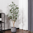 thumbnail image 7 of 4FT Artificial Eucalyptus Plants with White Velve Leaves and Natural Trunk, 7 of 7