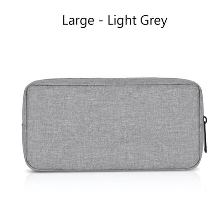 Large Capacity HDD Organizer Travel Gadget Devices Pouch Makeup Cover Digital Accessories Storage Bag LIGHT GREY 23 X 11CM