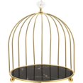 thumbnail image 2 of Golden Iron Glass Makeup Organizer Shelf for Home Use Stylish Cosmetics Storage Corner 12.5 x 10.5 x 5.5 inches, 2 of 4