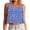 Dark Blue, variant on Women's Printed Sleeveless Crop Top, Casual Round Neck Loose Fit Summer Tank, Lightweight Beach & Daily Wear Blouse