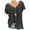 #2-Black, variant on Women Shirts Plus Size Short Sleeve V-Neck Blouse Pullover Tee Tops