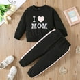 thumbnail image 2 of REgarm Toddler Girls Clothes Kids Outfits Long Sleeve Pullover Sweatshirt Tops + Pants Set Fall Winter Sweatsuits (Black,1-2 Years), 2 of 7