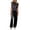 Black, variant on Jumpsuits for Women Trendy Loose Cap Sleeves Backless Wide Leg Pants Jumpsuit Business Party Sets Clothes,Black,Women's XS-XL