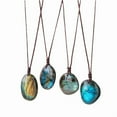 thumbnail image 4 of Natural Labradorite Pendant Adjustable Cord Necklaces 13.78~17.72 inch(35~45cm), 4 of 5