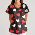 thumbnail image 5 of Valentine Day Scrub Tops for Women Love Heart Print V Neck Cute Medical Workwear Plus Size Short Sleeve Nursing Scrubs with Pockets Multicolor XL, 5 of 6