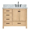 thumbnail image 2 of Ariel Cambridge 43 Inch Single Rectangular Sink Bathroom Vanity With Italian Carrara Marble Countertop 1.5 Inch Edge In Oak, 2 of 10