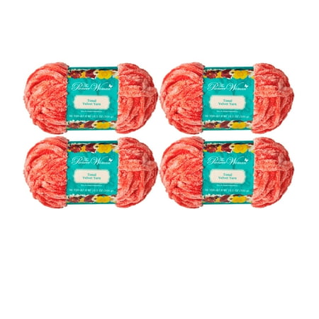 The Pioneer Woman Tonal Velvet Coral Yarn, 96 yards, Pack of 4