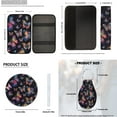 thumbnail image 7 of Pzuqiu Fashion Butterfly Automobile Interior Sets Car Front Rear Seat Cover Steering Wheel Seat Belt Headrest Center Console Cushion Pad Keychain Coaster 14 Pcs Full Set Covers Fit Most Vehicles, 7 of 7