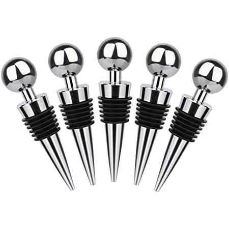 

Wine Stopper Bottle Stopper - Wine Saver Reusable Wine Corks For Beverage 5-Pack Silicone Wine Stopper For Gifts Bar Holiday Party Wedding