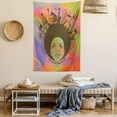 thumbnail image 2 of Music Tapestry, Illustration of African American Young Woman Portrait with Musical Instruments Print, Wall Hanging for Bedroom Living Room Dorm Decor, 40W X 60L Inches, Multicolor, by Ambesonne, 2 of 5