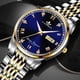 thumbnail image 4 of Reloj no mecánico para hombre, reloj para hombre, dorado, clásico, correa de acero fina, resistente al agua, luz nocturna, reloj de cuarzo para hombre, 4 of 6
