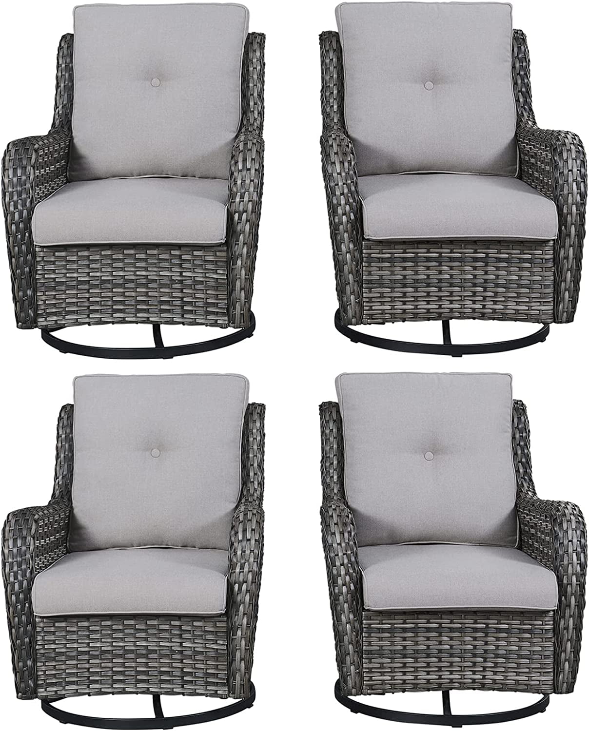 durable Rilyson Wicker Rocking Chair Swivel Chairs \u2013 6 Piece